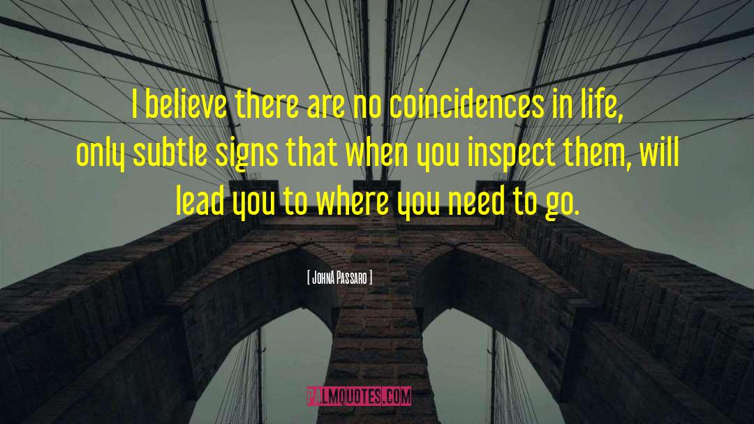 I Believe In Coincidences quotes by JohnA Passaro