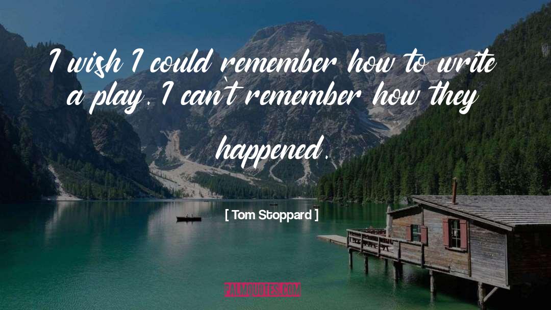 I Cant Remember quotes by Tom Stoppard