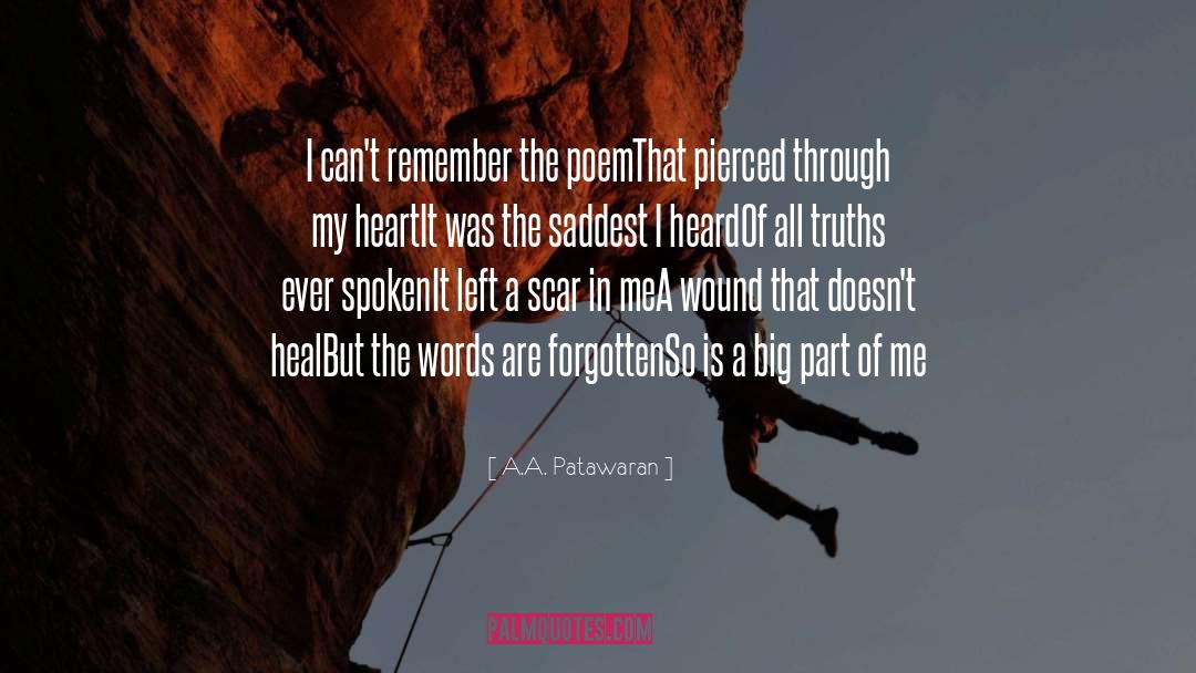 I Cant Remember quotes by A.A. Patawaran