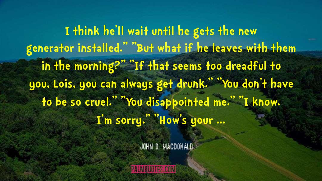 I Dont Know If I Love You quotes by John D. MacDonald