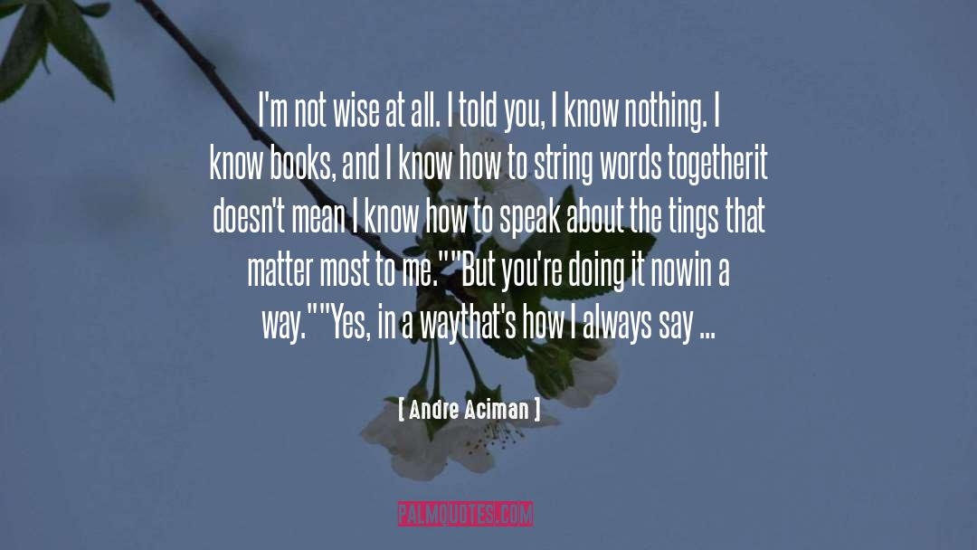 I Know Nothing quotes by Andre Aciman