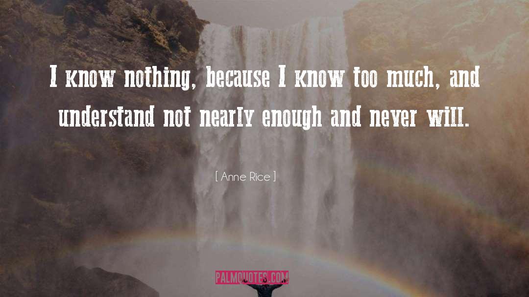 I Know Nothing quotes by Anne Rice