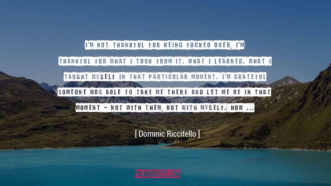 I Learned From My Past quotes by Dominic Riccitello