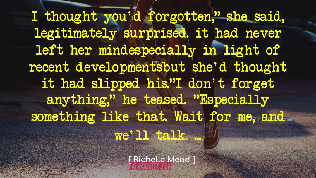 I Ve Never Forgotten quotes by Richelle Mead