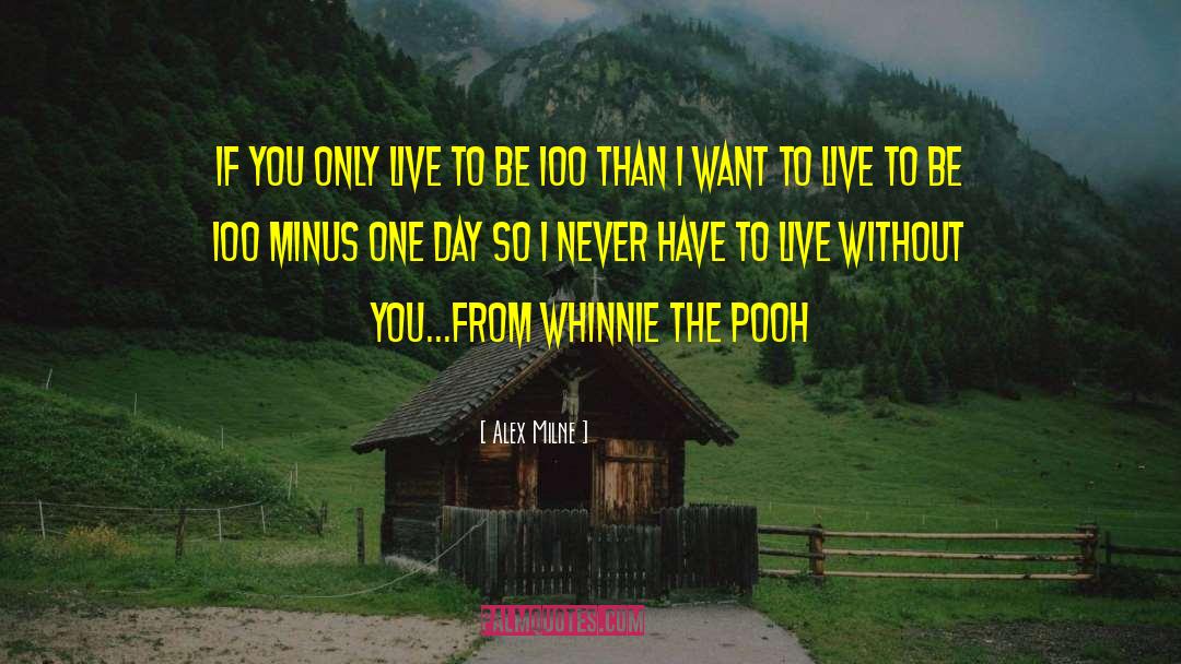 If You Live To 100 Winnie The Pooh Quote quotes by Alex Milne