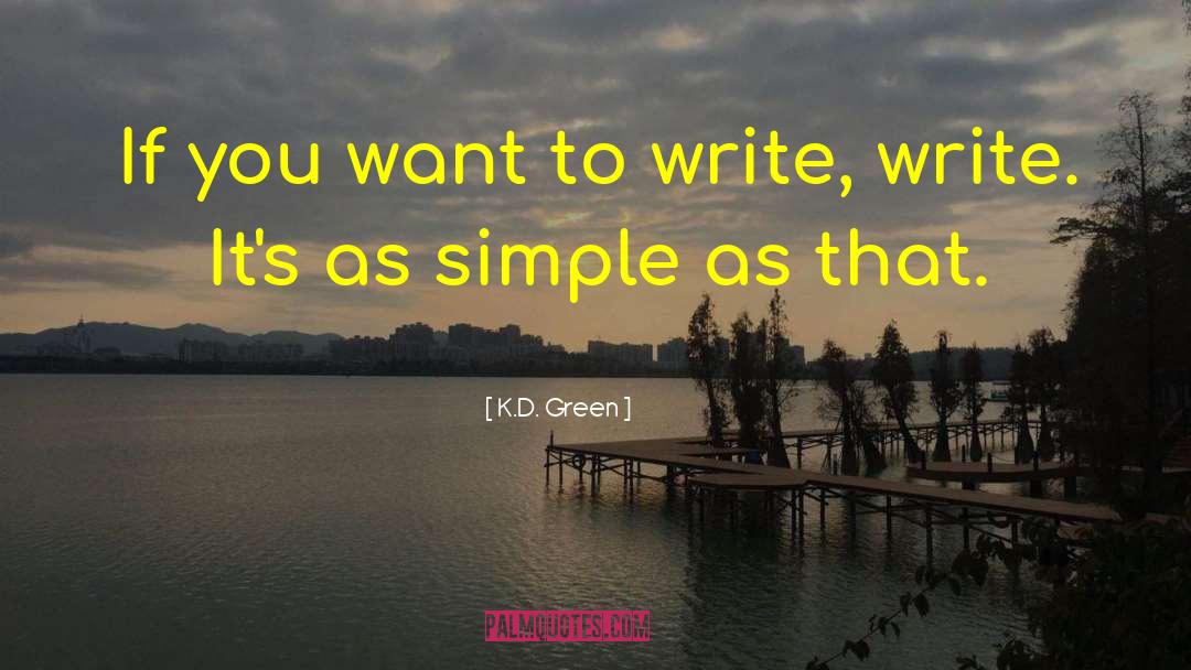 If You Want To Write quotes by K.D. Green