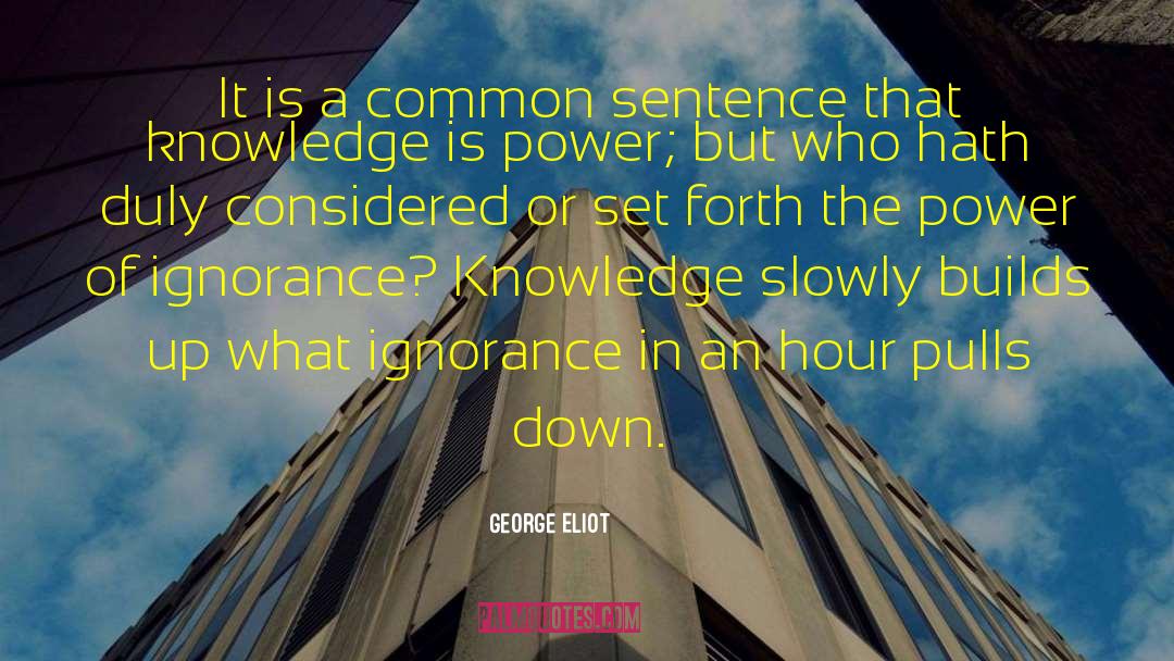 Ignorance Is Bliss quotes by George Eliot