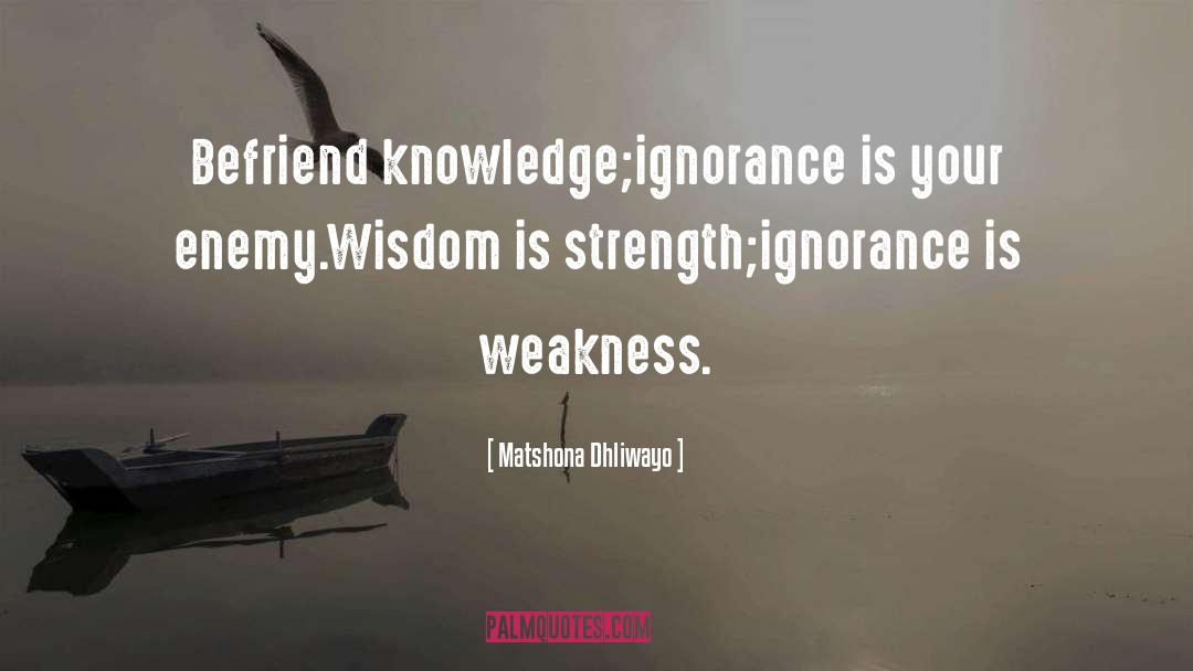 Ignorance Is Bliss quotes by Matshona Dhliwayo
