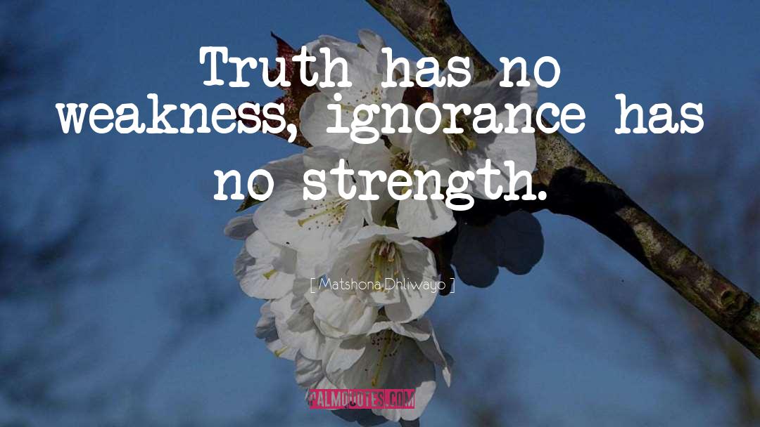 Ignorance Truth Belief quotes by Matshona Dhliwayo