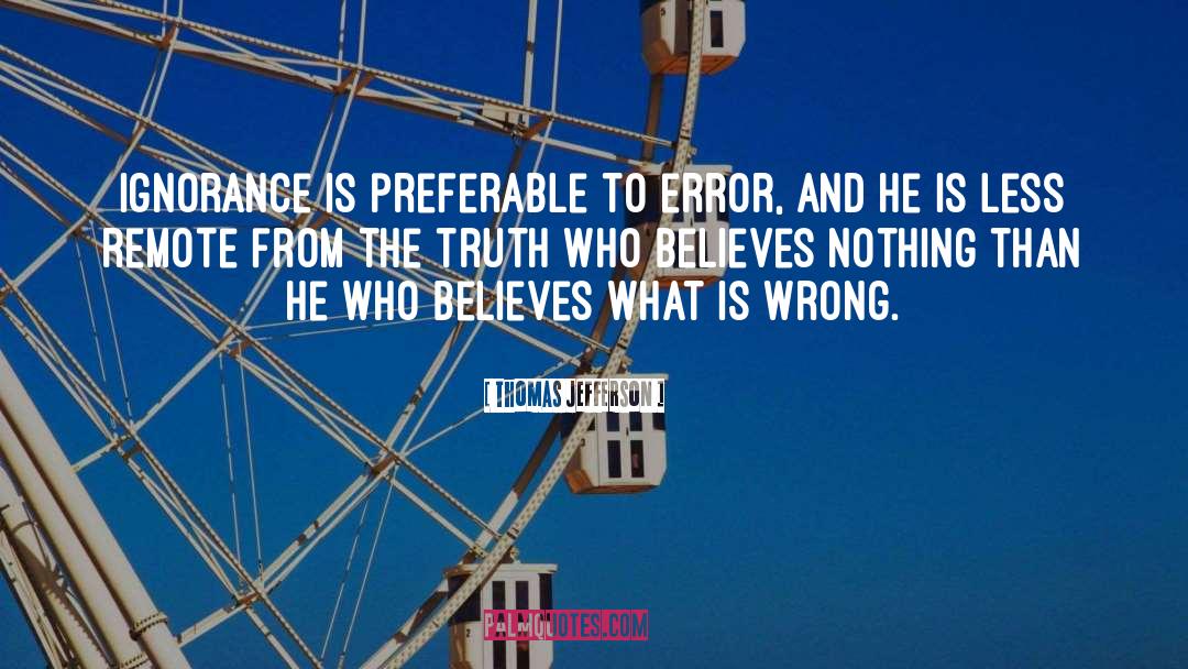 Ignorance Truth Belief quotes by Thomas Jefferson