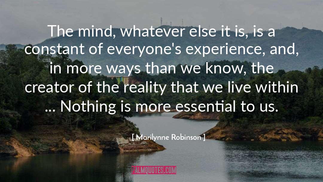 Imagined Experience quotes by Marilynne Robinson