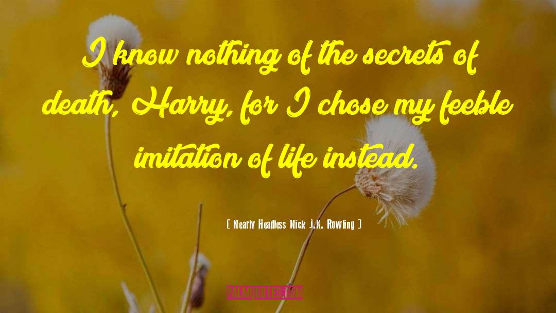 Imitation Of Life quotes by Nearly Headless Nick J.K. Rowling