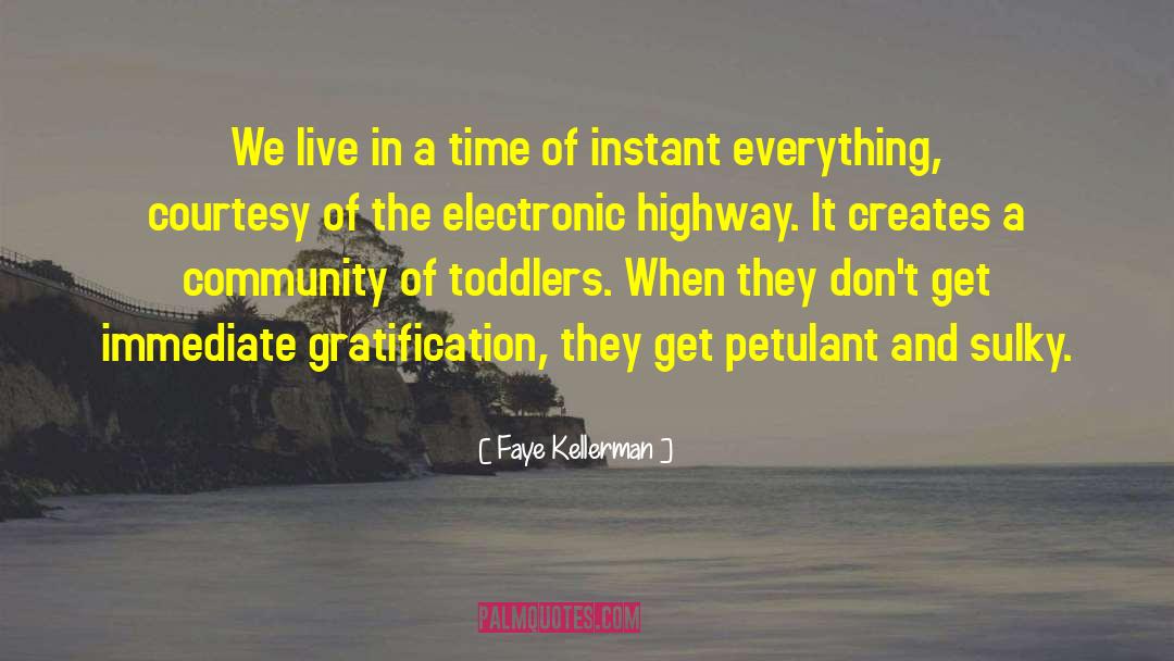 Immediate Gratification quotes by Faye Kellerman
