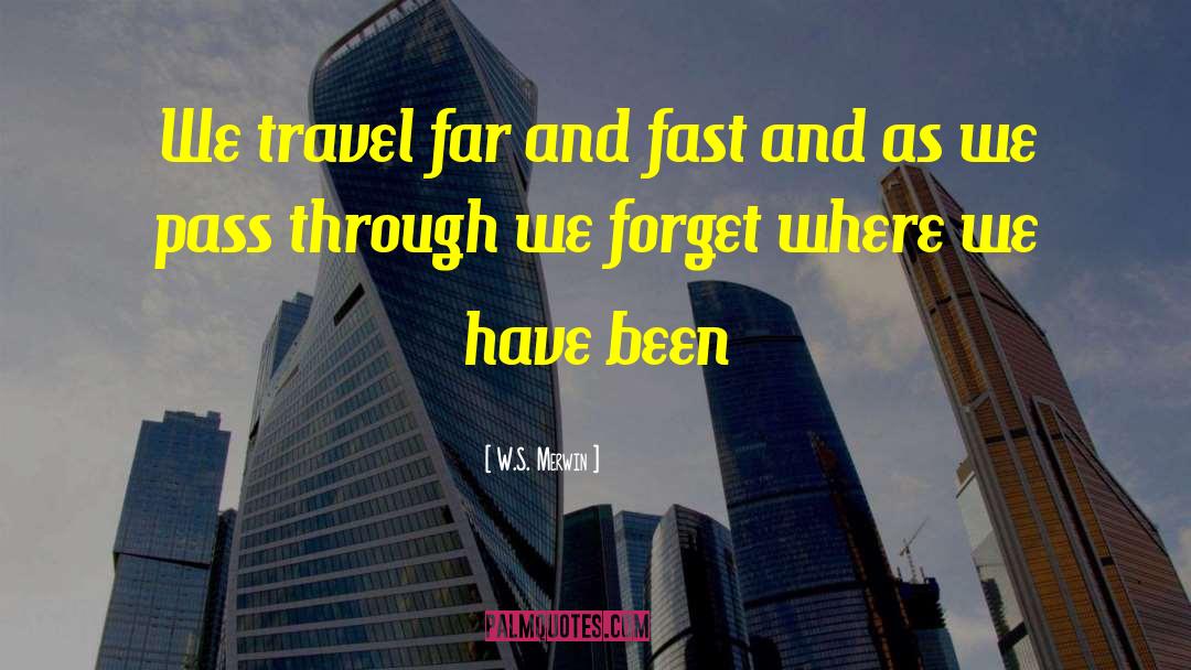 Immsersion Travel quotes by W.S. Merwin