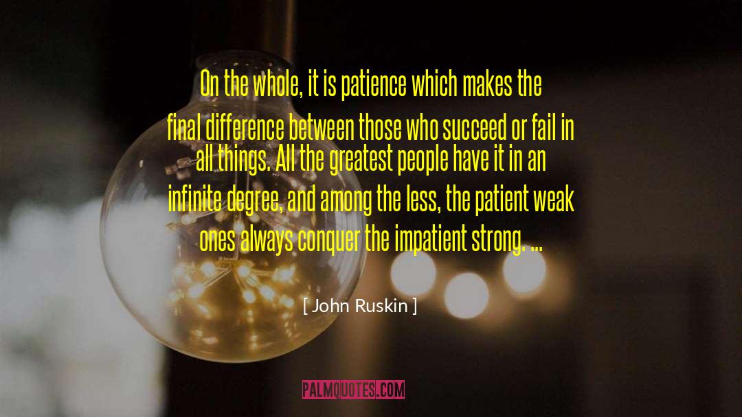 Impatient quotes by John Ruskin