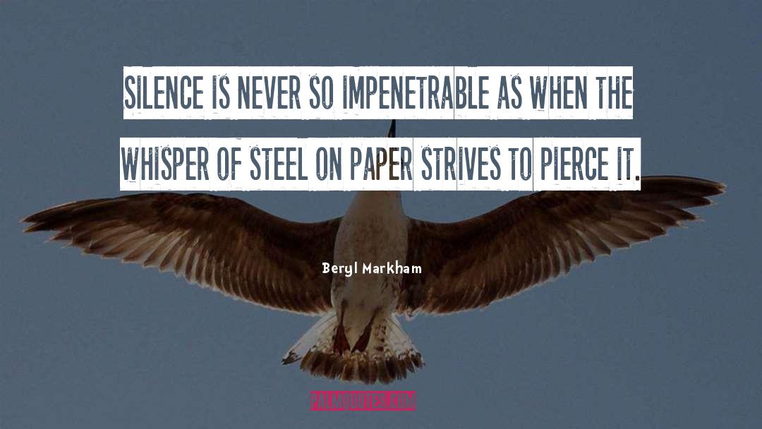 Impenetrable quotes by Beryl Markham