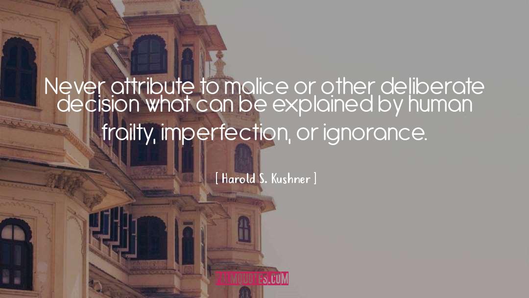 Imperfection Judgment quotes by Harold S. Kushner