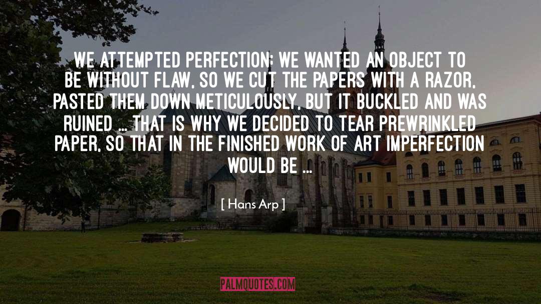 Imperfection quotes by Hans Arp