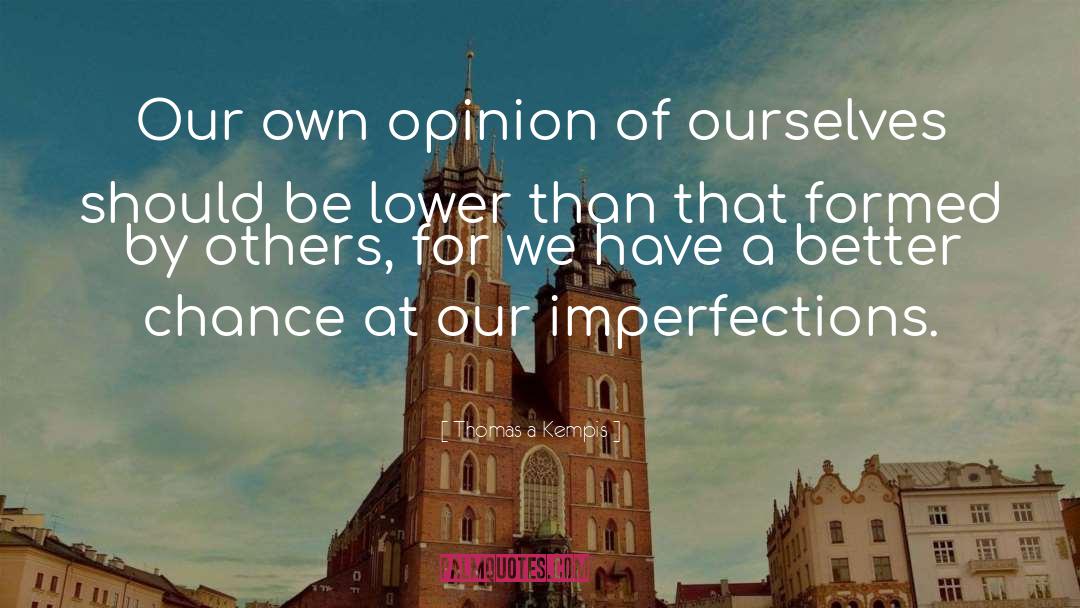 Imperfections quotes by Thomas A Kempis