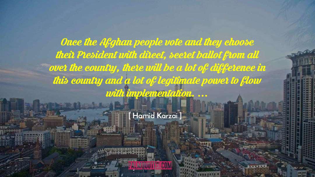 Implementation quotes by Hamid Karzai