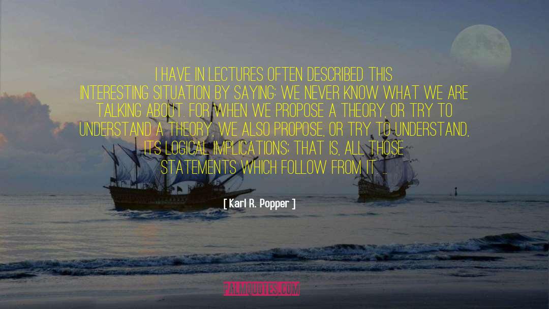 Implications quotes by Karl R. Popper