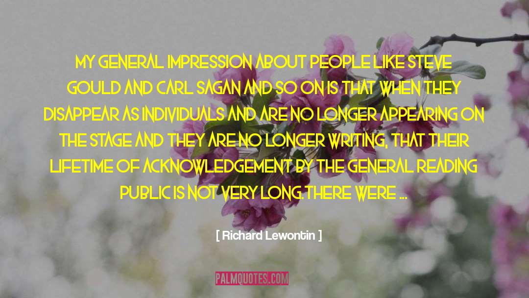 Importance Of Writing quotes by Richard Lewontin