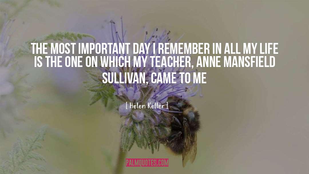 Important Days quotes by Helen Keller