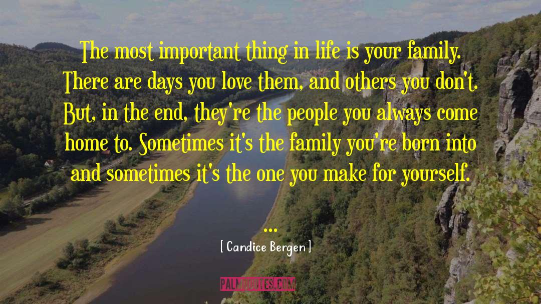 Important Things In Life quotes by Candice Bergen