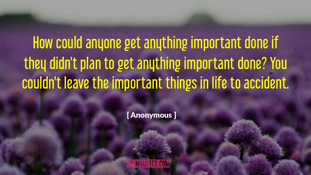 Important Things In Life quotes by Anonymous