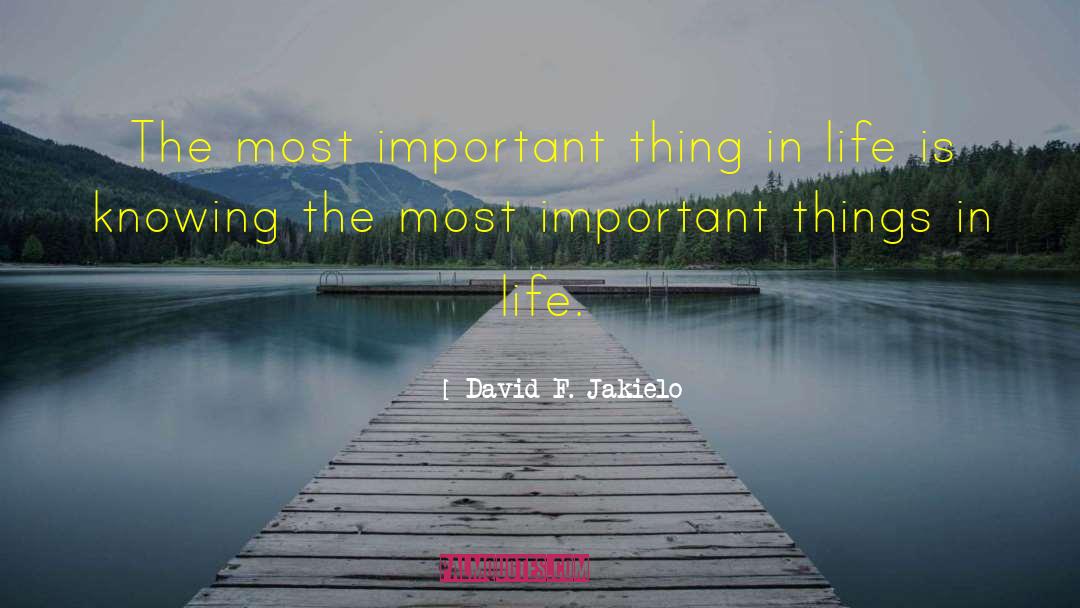 Important Things In Life quotes by David F. Jakielo