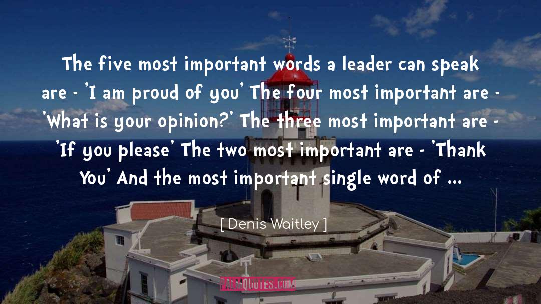 Important Words quotes by Denis Waitley