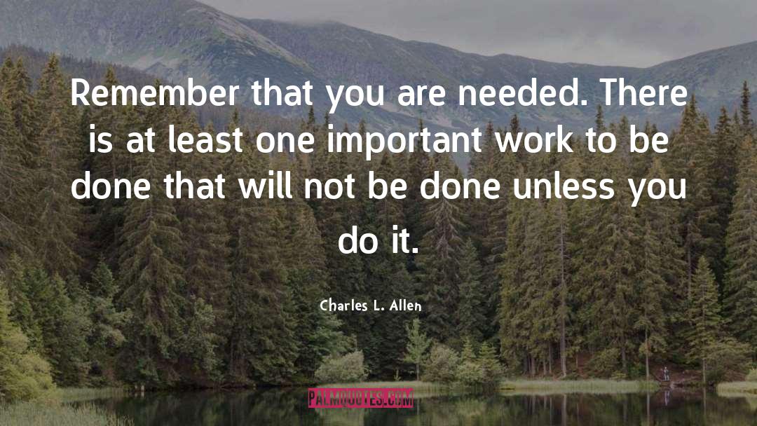 Important Work quotes by Charles L. Allen