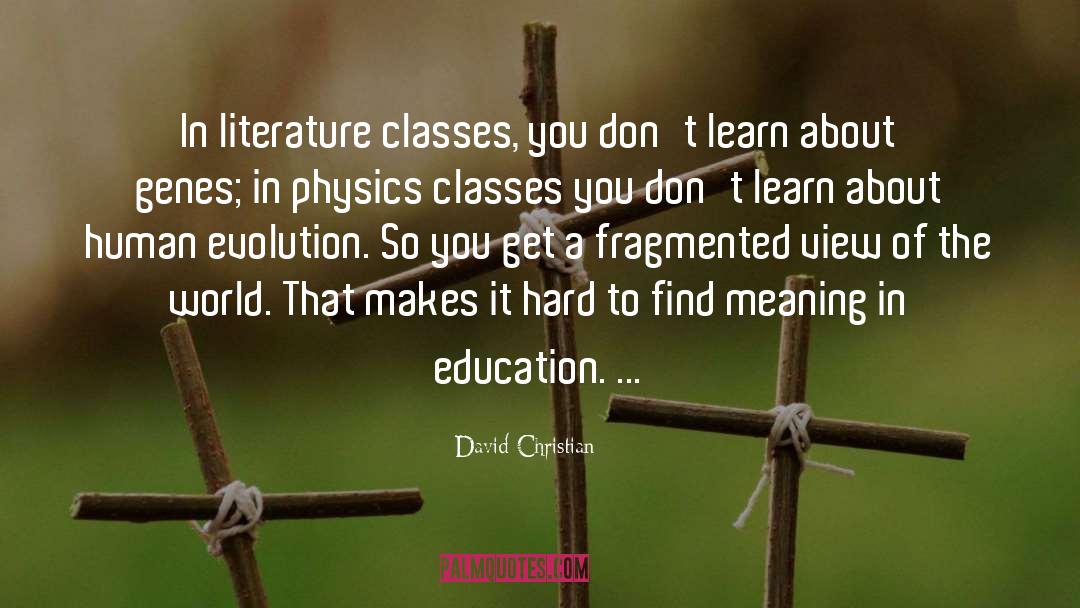 In Education quotes by David Christian