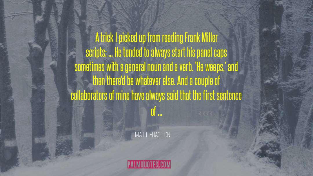 In Sentence quotes by Matt Fraction