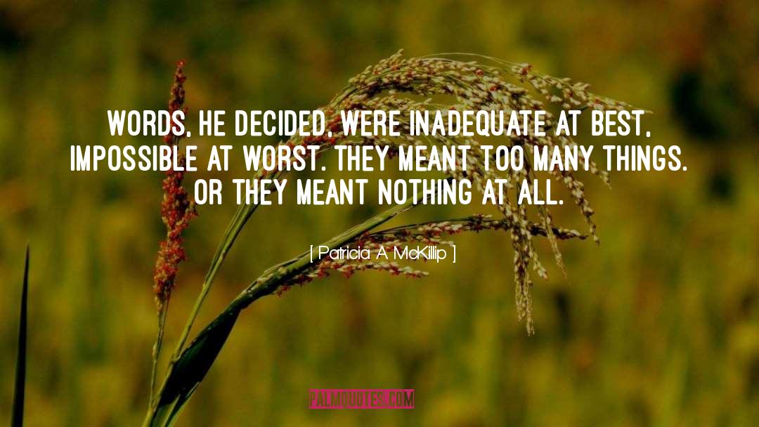 Inadequacy Of Words quotes by Patricia A. McKillip