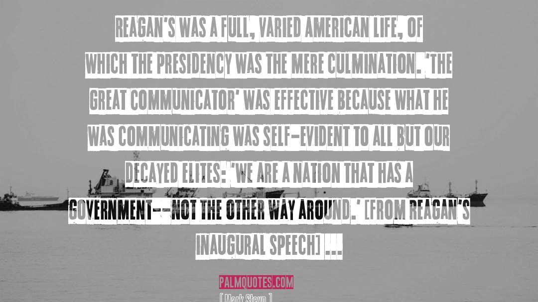 Inaugural quotes by Mark Steyn