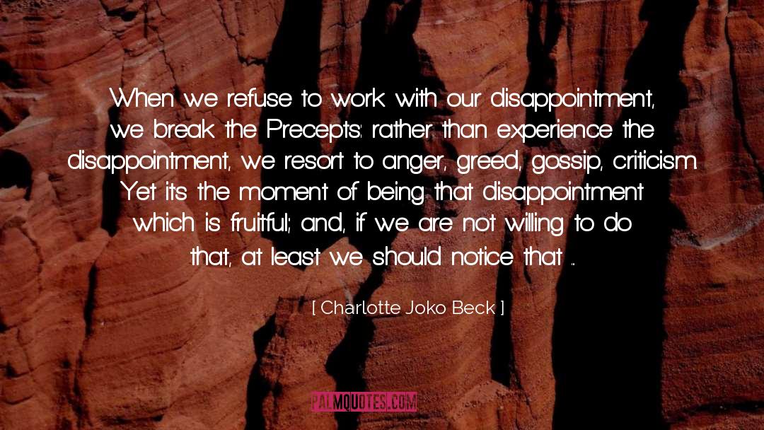 Incomparable quotes by Charlotte Joko Beck