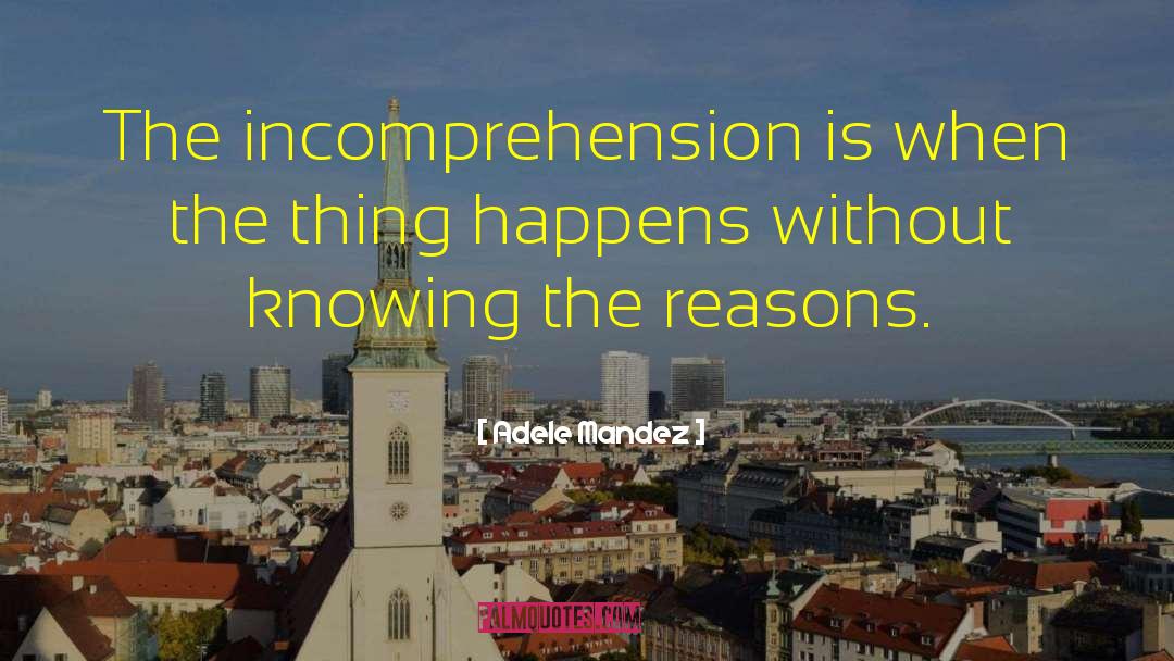 Incomprehension quotes by Adele Mandez