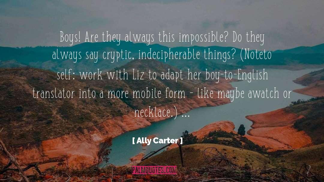 Indecipherable quotes by Ally Carter