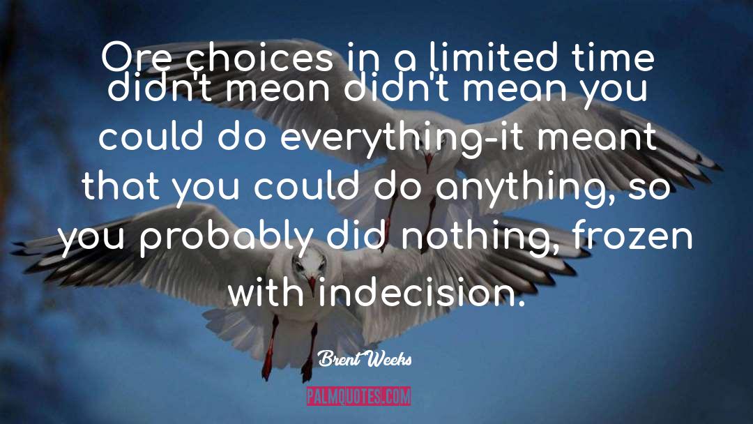 Indecision quotes by Brent Weeks