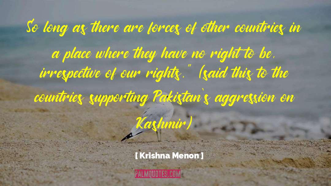 India Pakistan quotes by Krishna Menon