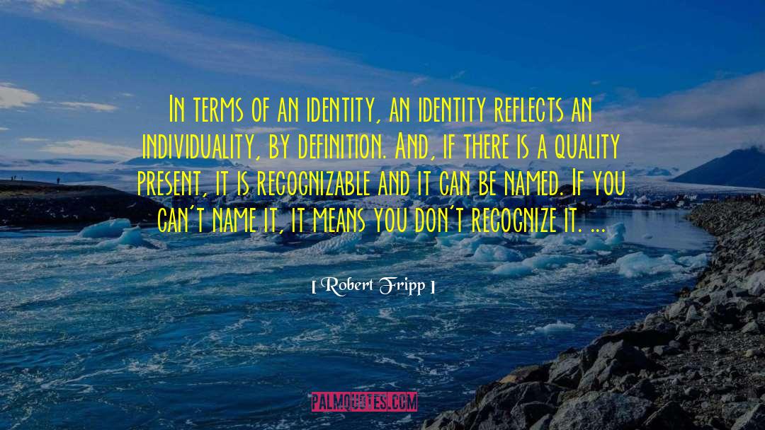 Individuality Definition quotes by Robert Fripp
