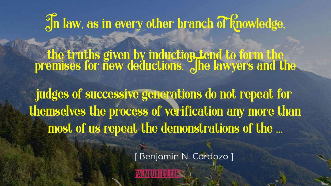 Induction quotes by Benjamin N. Cardozo
