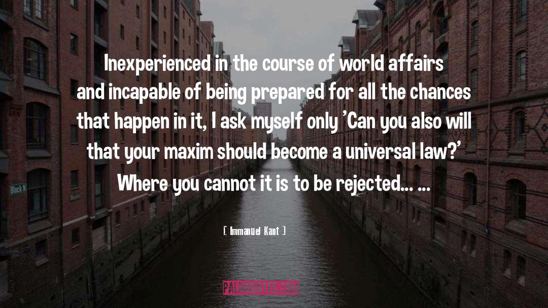 Inexperienced quotes by Immanuel Kant