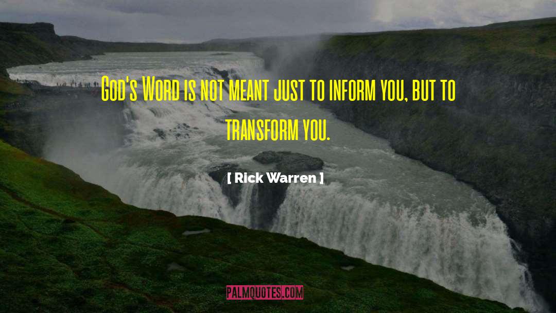 Inform quotes by Rick Warren