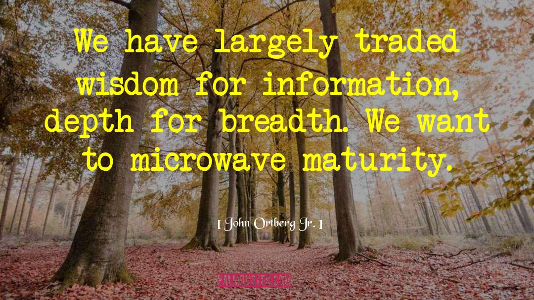 Information Overload quotes by John Ortberg Jr.