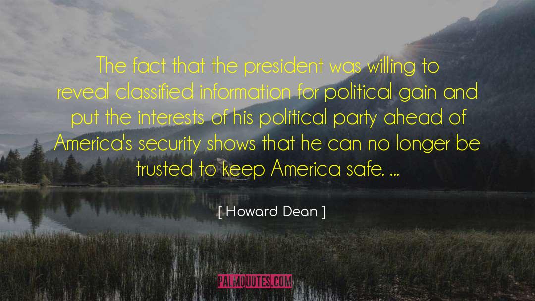 Information Security Governance quotes by Howard Dean