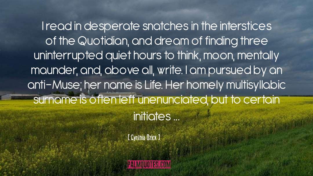 Initiates quotes by Cynthia Ozick