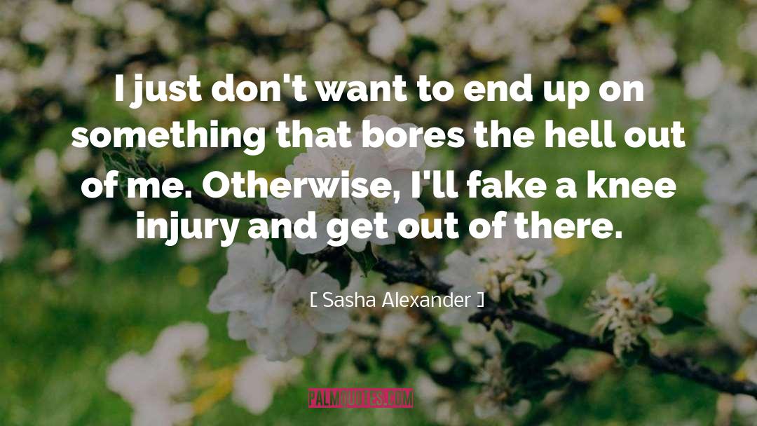 Injuries quotes by Sasha Alexander