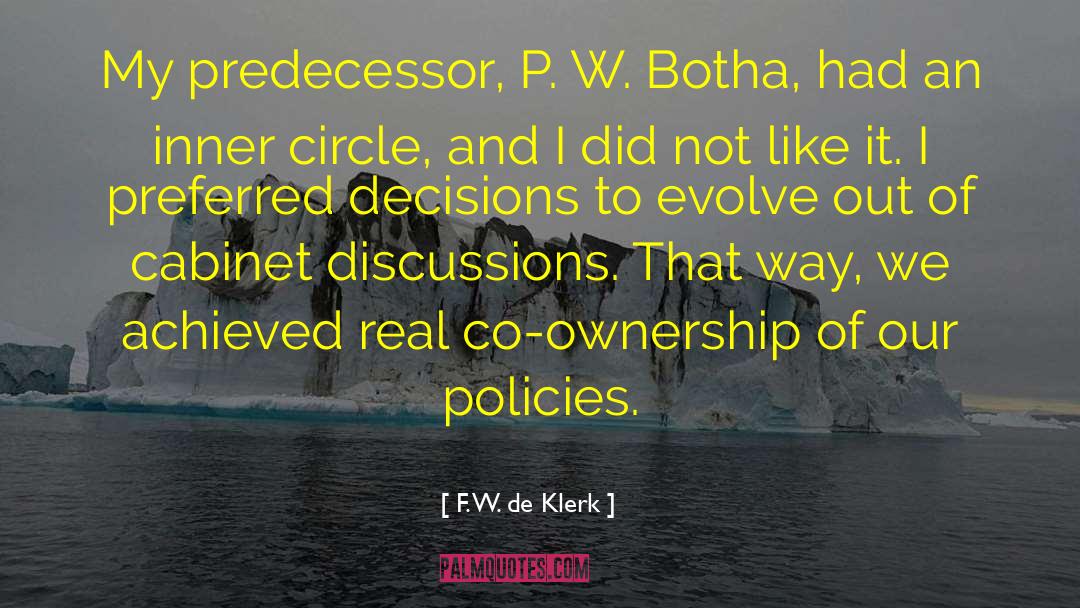 Inner Circle quotes by F. W. De Klerk